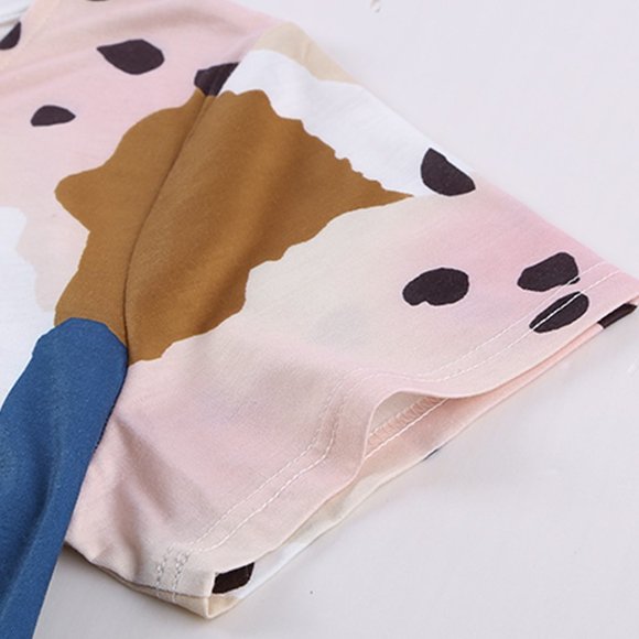 Light Blue Leopard Color Block Mini Dress - Picture 6 of 10